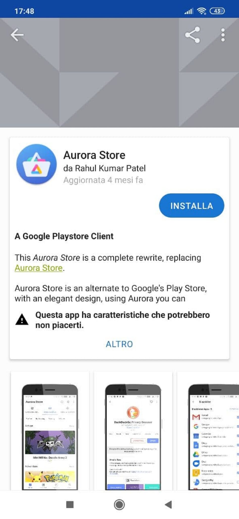 Android, ecco Aurora Store accedere in anonimato a Google Play