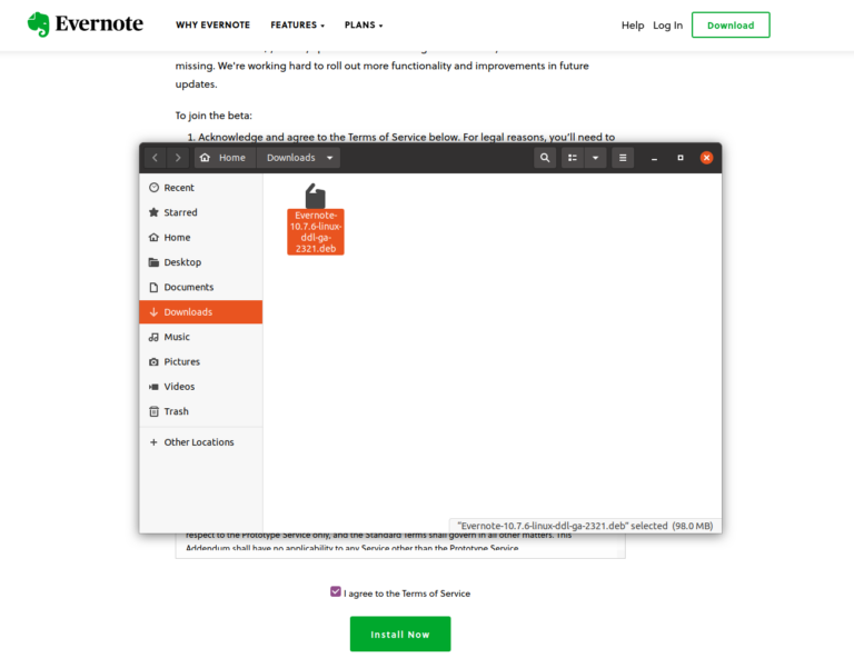 evernote linux download